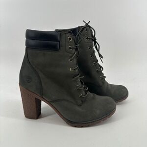 Timberland Tillston Waterproof Block Heel Boots Dark Olive Green A1QJE Women's 8
